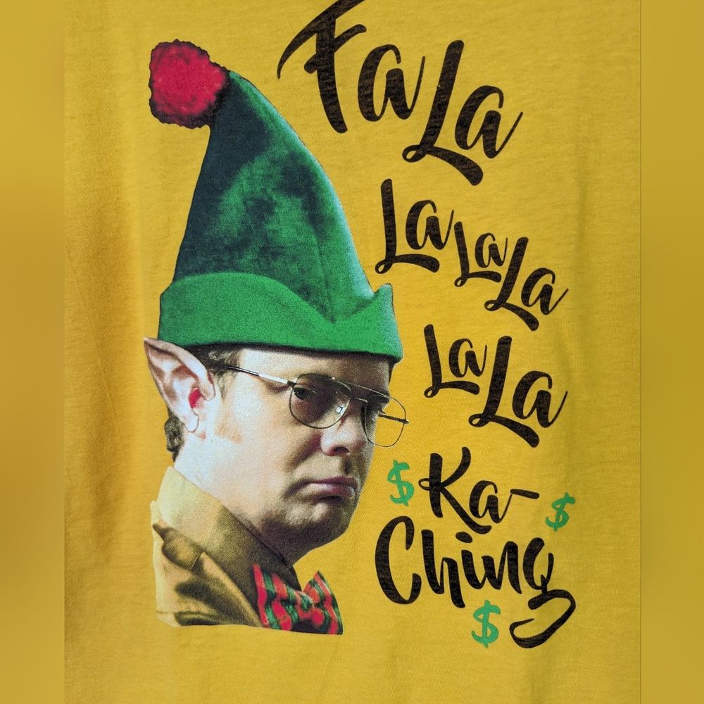 The Office Christmas Tshirt M Unisex Dwight Schrute Humorous  Yellow